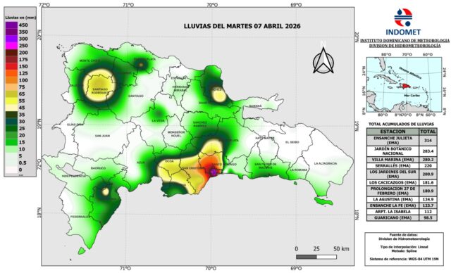 Vaguada provocará intensos aguaceros y mantiene en alerta a varias provincias del país